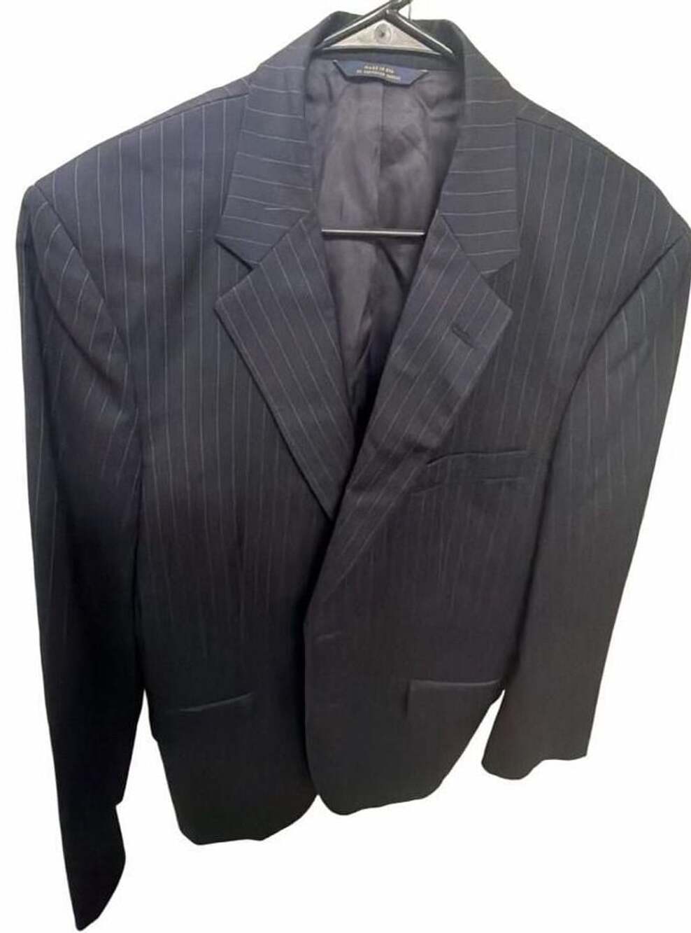 Brooks Brothers 1818 Madison 40R Navy Pinstripe Wool Suit Jacket